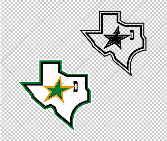 Dallas Stars Alternate 1993, Svg, Dxf, Eps, Png - SvgShopArt