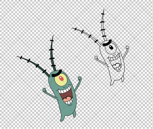 Plankton - SpongeBob SquarePants, Svg, Dxf, Eps, Png - SvgShopArt