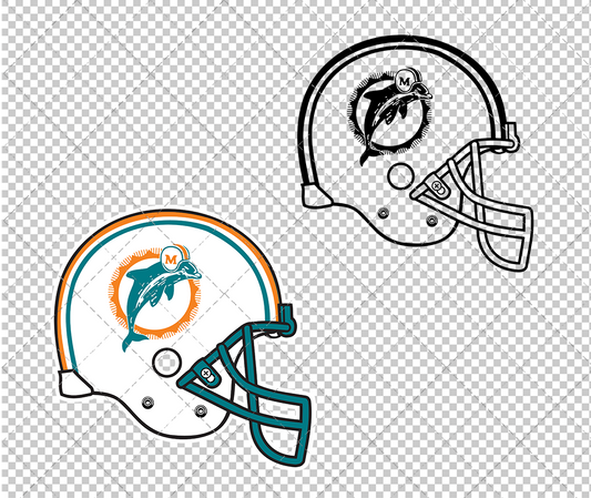 Miami Dolphins Helmet 1980, Svg, Dxf, Eps, Png - SvgShopArt