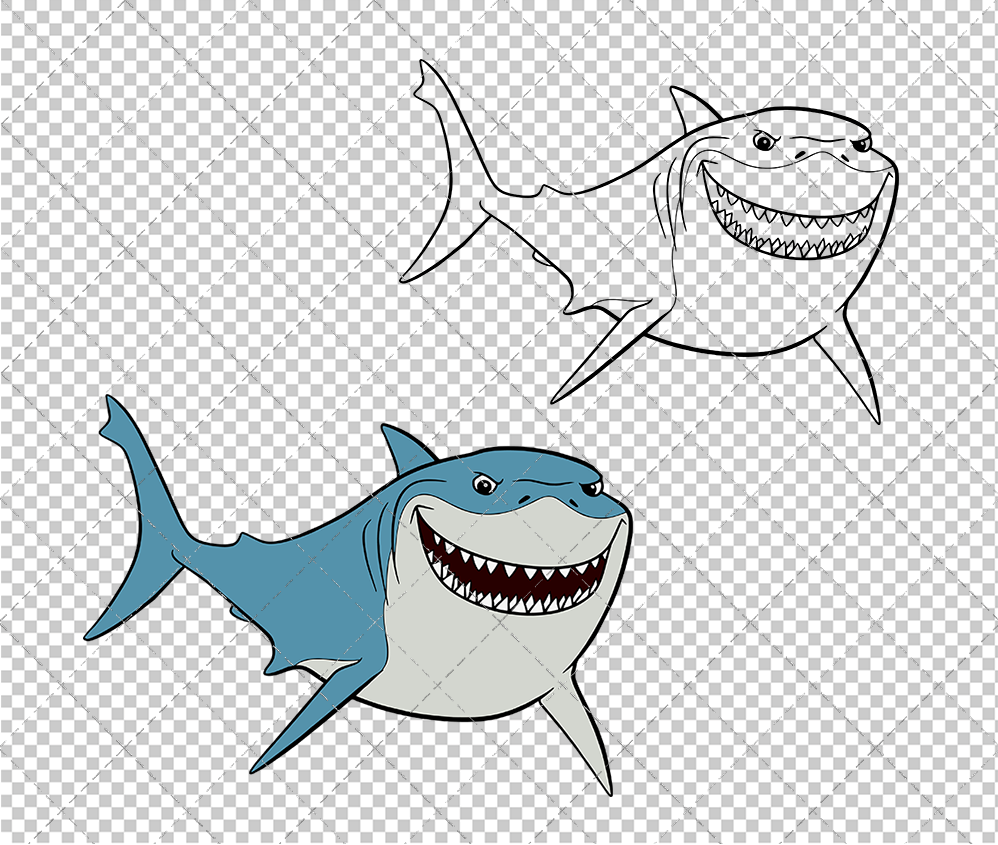 Shark Bruce - Finding Nemo, Svg, Dxf, Eps, Png - SvgShopArt