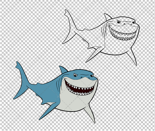 Shark Bruce - Finding Nemo, Svg, Dxf, Eps, Png - SvgShopArt