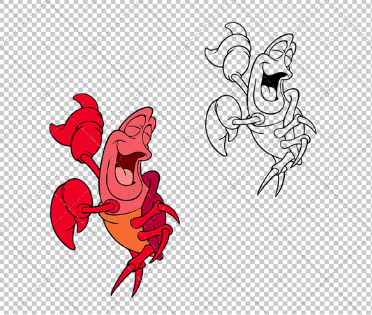 Sebastian - The Little Mermaid 002, Svg, Dxf, Eps, Png - SvgShopArt