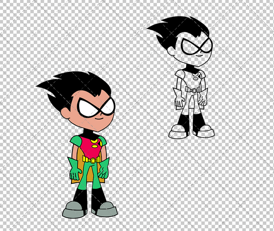 Robin - Teen Titans Go 002, Svg, Dxf, Eps, Png - SvgShopArt