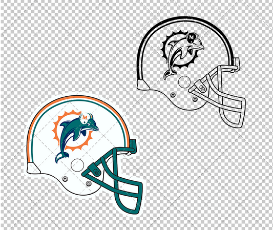 Miami Dolphins Helmet 1997 002, Svg, Dxf, Eps, Png - SvgShopArt