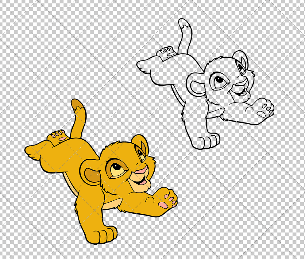 Baby Simba - The Lion King 003, Svg, Dxf, Eps, Png - SvgShopArt