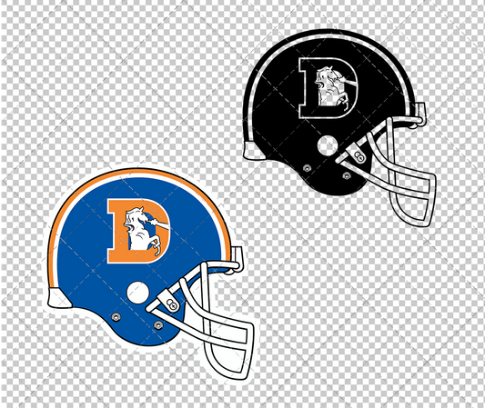 Denver Broncos Helmet 1970, Svg, Dxf, Eps, Png - SvgShopArt