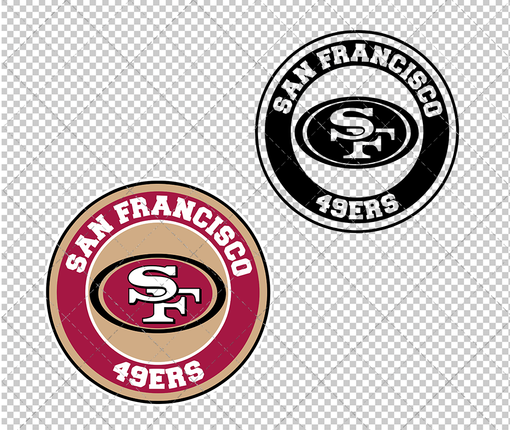 San Francisco 49Ers Circle 1996, Svg, Dxf, Eps, Png - SvgShopArt