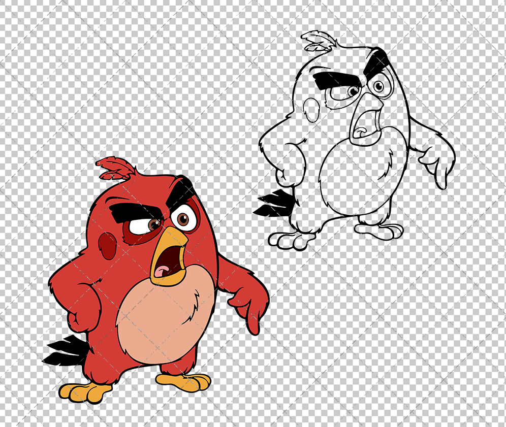 Red - The Angry Birds, Svg, Dxf, Eps, Png - SvgShopArt