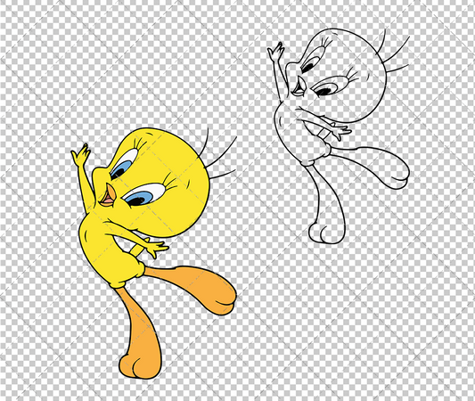 Tweety - Looney Tunes 003, Svg, Dxf, Eps, Png - SvgShopArt