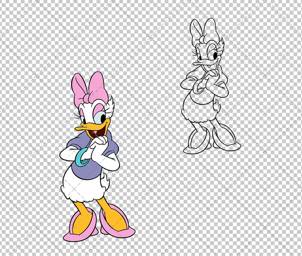 Daisy Duck, Svg, Dxf, Eps, Png - SvgShopArt