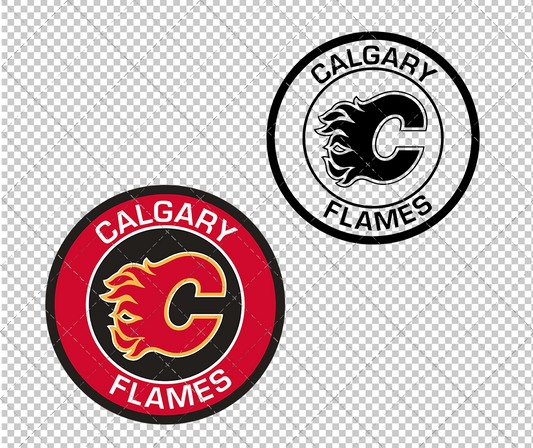 Calgary Flames Circle 2020 002, Svg, Dxf, Eps, Png - SvgShopArt