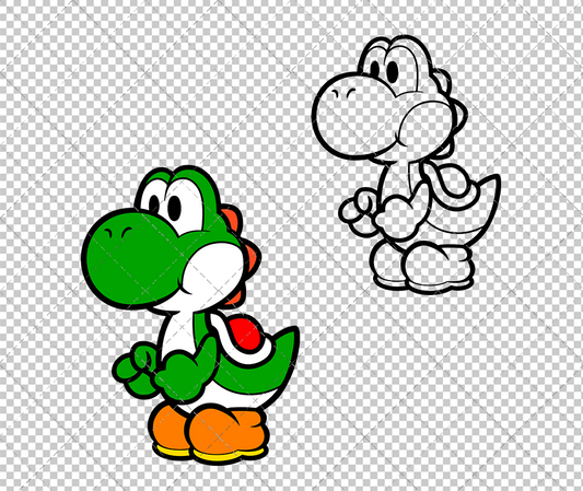 Yoshi - Super Mario Bros 002, Svg, Dxf, Eps, Png - SvgShopArt