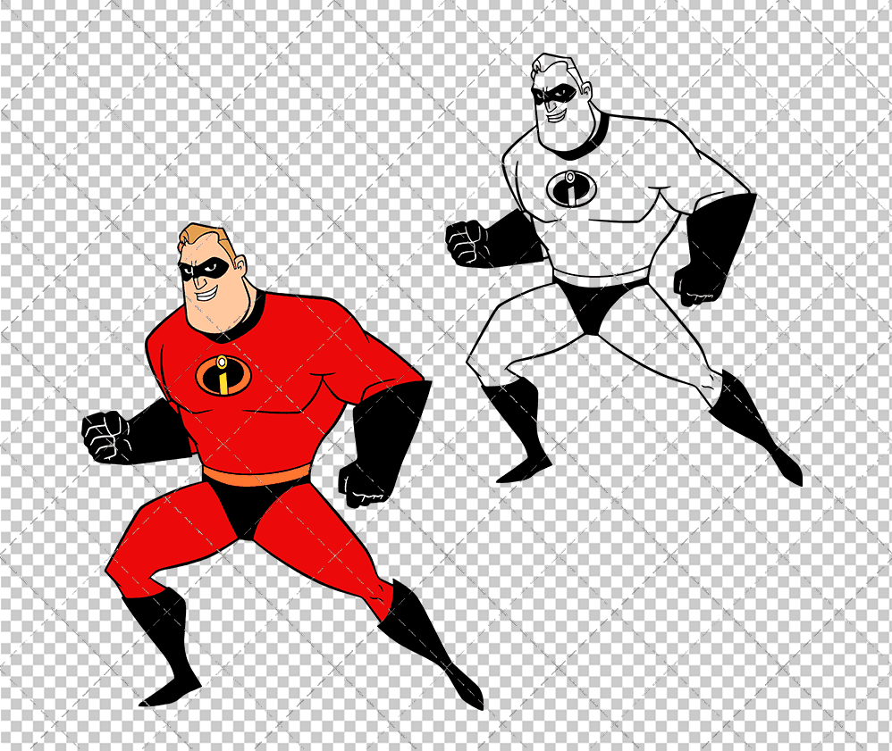 Mr Incredible - The Incredibles, Svg, Dxf, Eps, Png - SvgShopArt