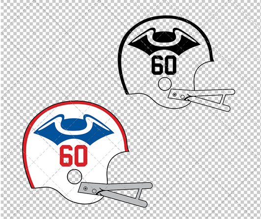 New England Patriots Helmet 1960, Svg, Dxf, Eps, Png - SvgShopArt