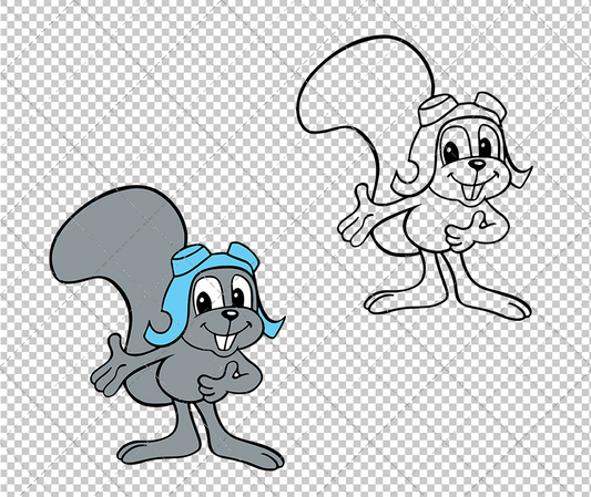 Rocky J. Squirrel - Rocky and Bullwinkle, Svg, Dxf, Eps, Png - SvgShopArt