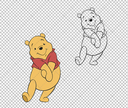 Winnie The Pooh 004, Svg, Dxf, Eps, Png - SvgShopArt