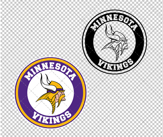 Minnesota Vikings Circle 1985, Svg, Dxf, Eps, Png - SvgShopArt