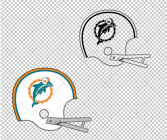 Miami Dolphins Helmet 1974, Svg, Dxf, Eps, Png - SvgShopArt