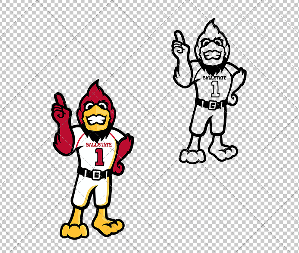 Ball State Cardinals Mascot 2015 002, Svg, Dxf, Eps, Png - SvgShopArt