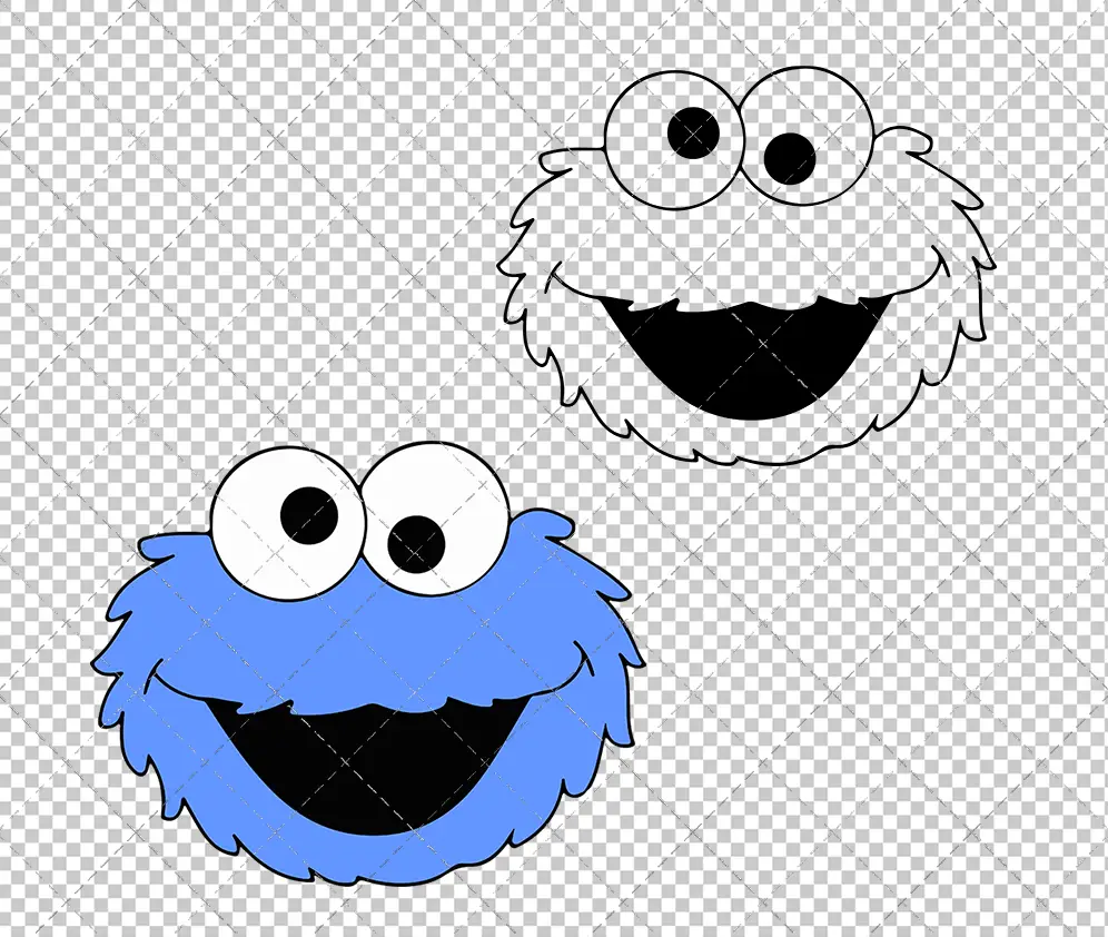 Cookie Monster - Sesame Street, Svg, Dxf, Eps, Png - SvgShopArt
