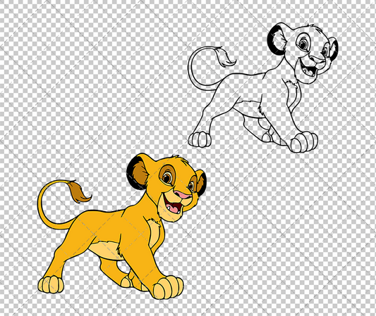 Young Simba - The Lion King, Svg, Dxf, Eps, Png - SvgShopArt