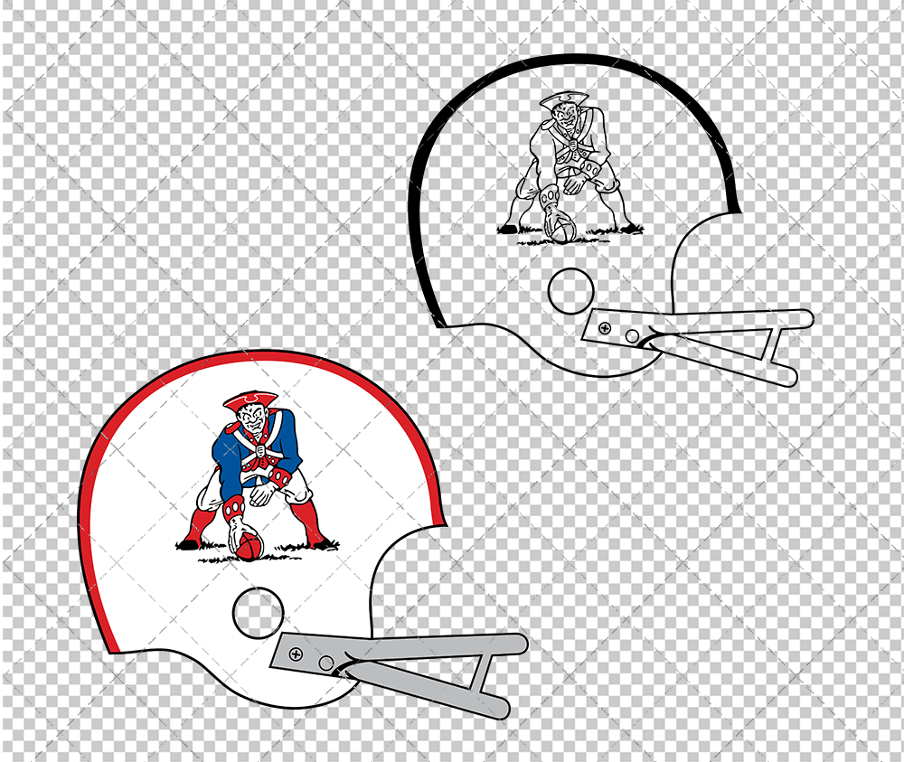 New England Patriots Helmet 1961, Svg, Dxf, Eps, Png - SvgShopArt