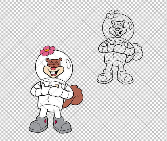 Sandy Cheeks - SpongeBob SquarePants 002, Svg, Dxf, Eps, Png - SvgShopArt