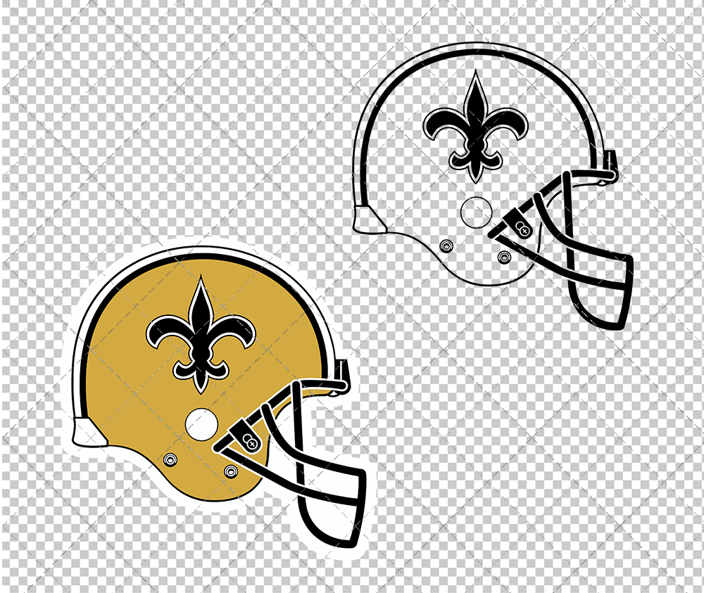 New Orleans Saints Helmet 1976, Svg, Dxf, Eps, Png - SvgShopArt