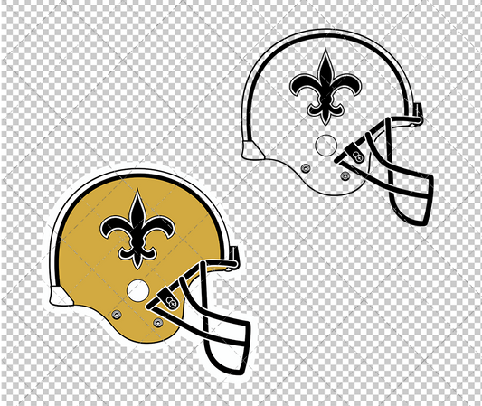 New Orleans Saints Helmet 1976, Svg, Dxf, Eps, Png - SvgShopArt