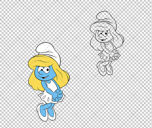 Smurfette - The Smurfs 002, Svg, Dxf, Eps, Png - SvgShopArt