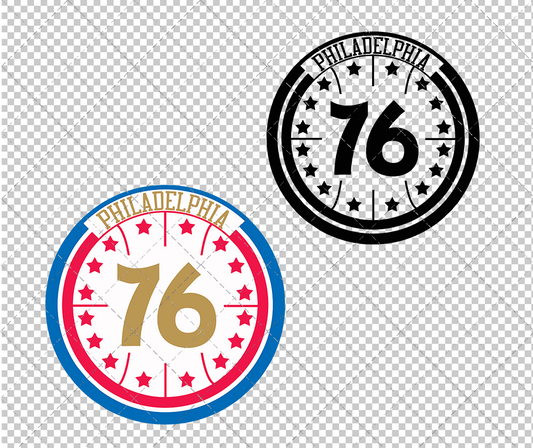 Philadelphia 76ers Circle 1997, Svg, Dxf, Eps, Png - SvgShopArt