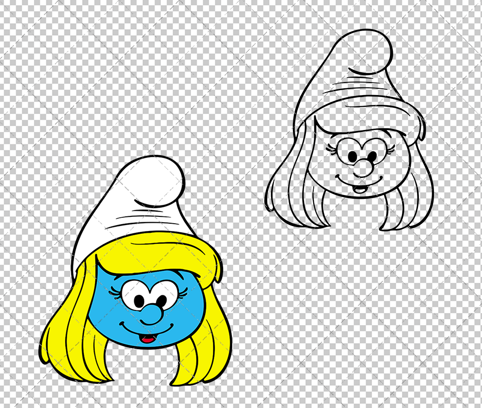 Smurfette - The Smurfs 004, Svg, Dxf, Eps, Png - SvgShopArt