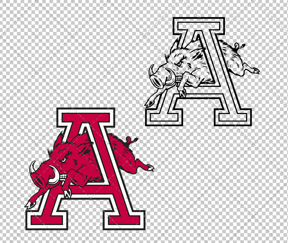 Arkansas Razorbacks Alternate 1965, Svg, Dxf, Eps, Png - SvgShopArt