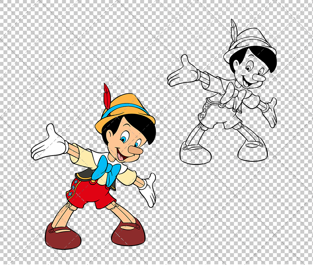 Pinocchio 002, Svg, Dxf, Eps, Png - SvgShopArt