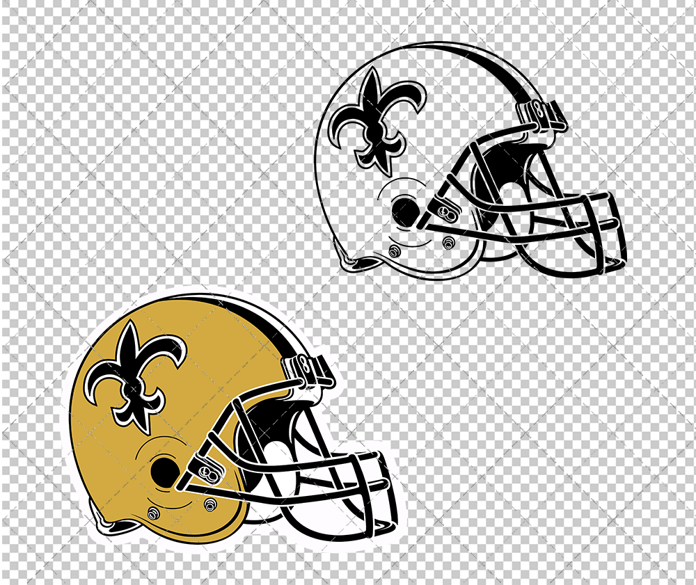 New Orleans Saints Helmet 1976 002, Svg, Dxf, Eps, Png - SvgShopArt