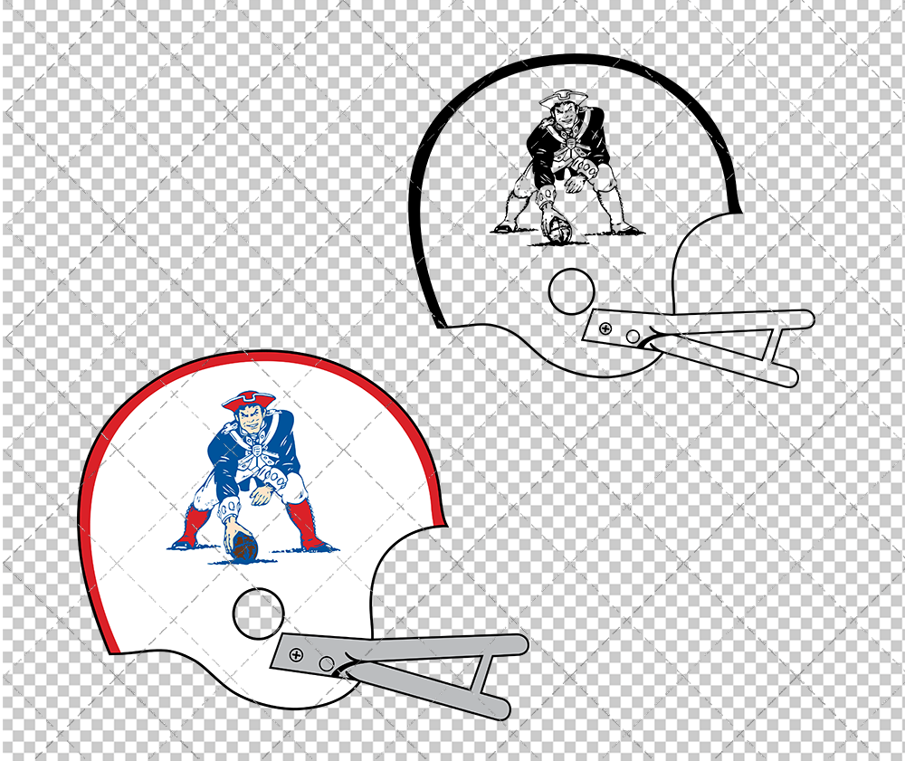 New England Patriots Helmet 1972, Svg, Dxf, Eps, Png - SvgShopArt