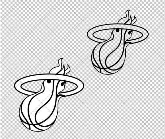 Miami Heat Concept 2008 003, Svg, Dxf, Eps, Png - SvgShopArt