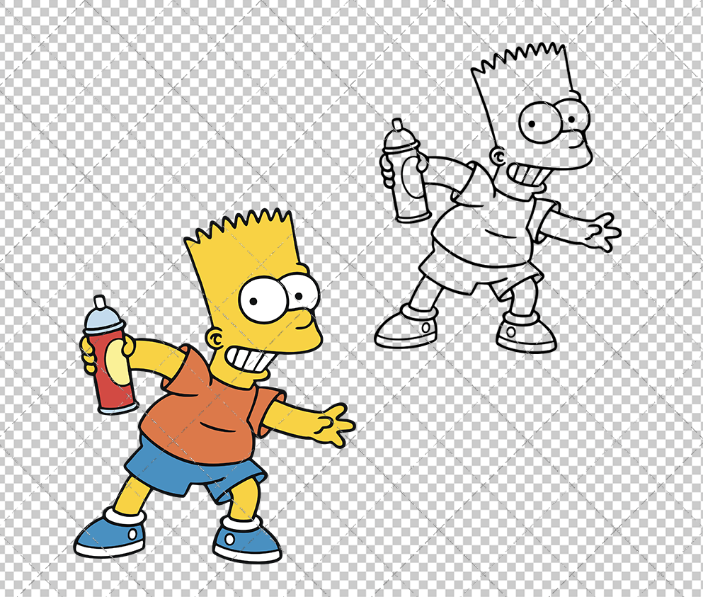 Bart Simpsons - The Simpsons 003, Svg, Dxf, Eps, Png - SvgShopArt