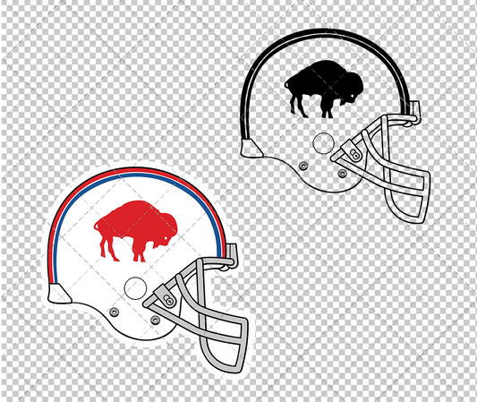 Buffalo Bills Helmet 1970 002, Svg, Dxf, Eps, Png - SvgShopArt