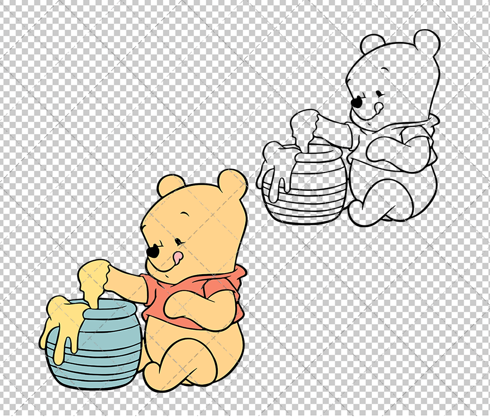 Baby Winnie The Pooh 005, Svg, Dxf, Eps, Png - SvgShopArt