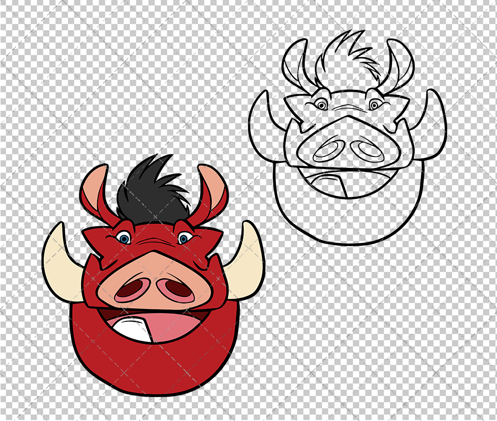 Pumbaa - The Lion King 002, Svg, Dxf, Eps, Png - SvgShopArt