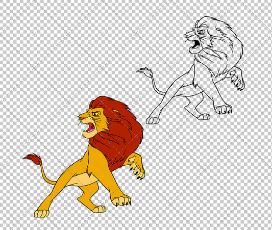 Simba - The Lion King 002, Svg, Dxf, Eps, Png - SvgShopArt