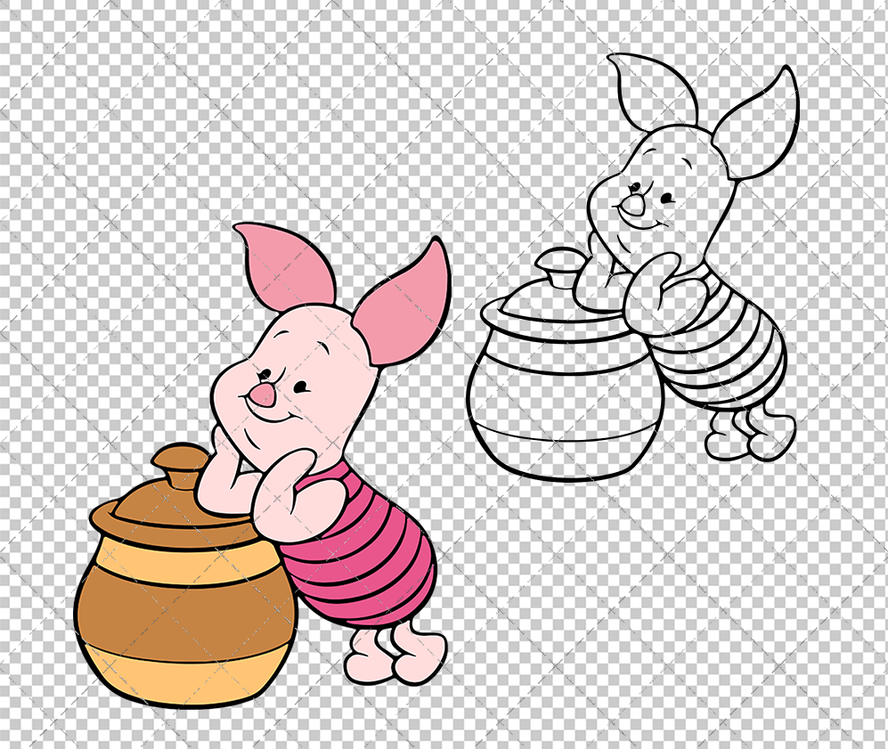 Piglet - Winnie The Pooh 003, Svg, Dxf, Eps, Png - SvgShopArt