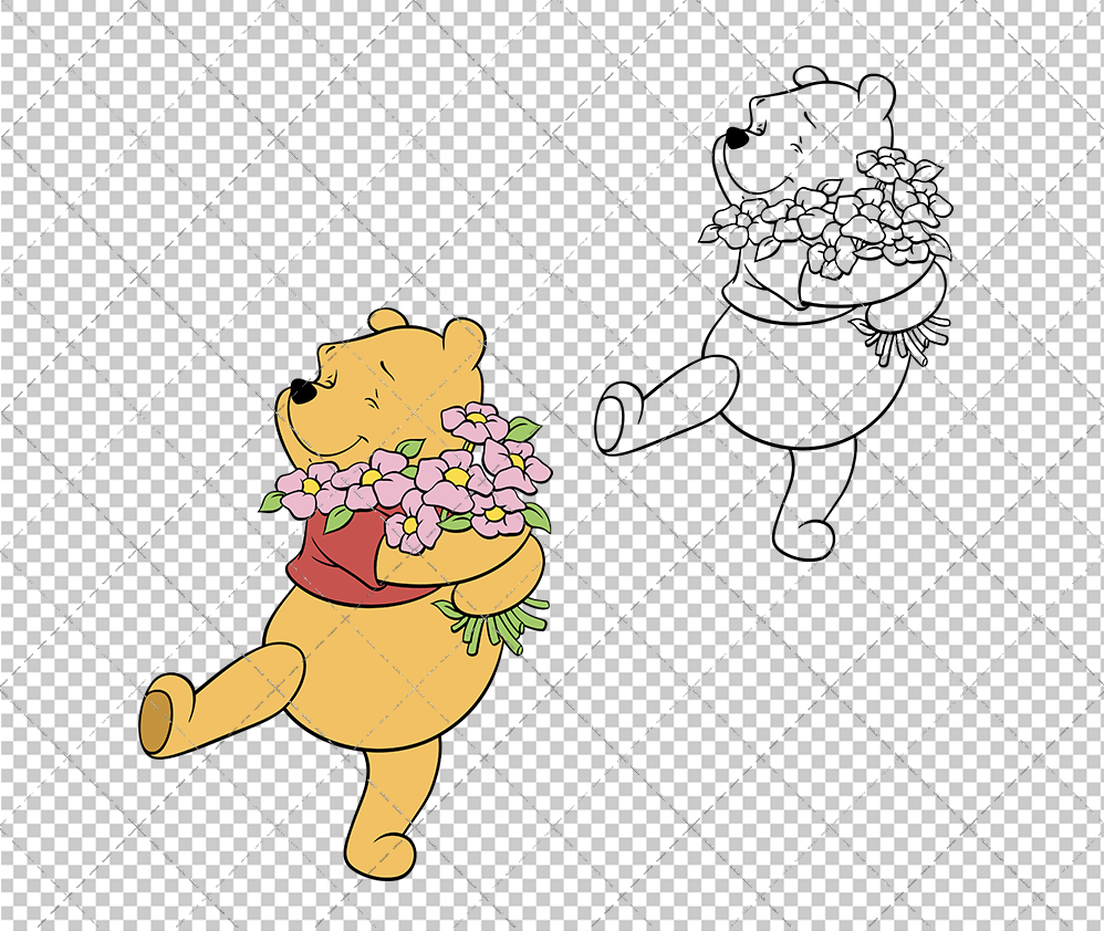 Winnie The Pooh 003, Svg, Dxf, Eps, Png - SvgShopArt