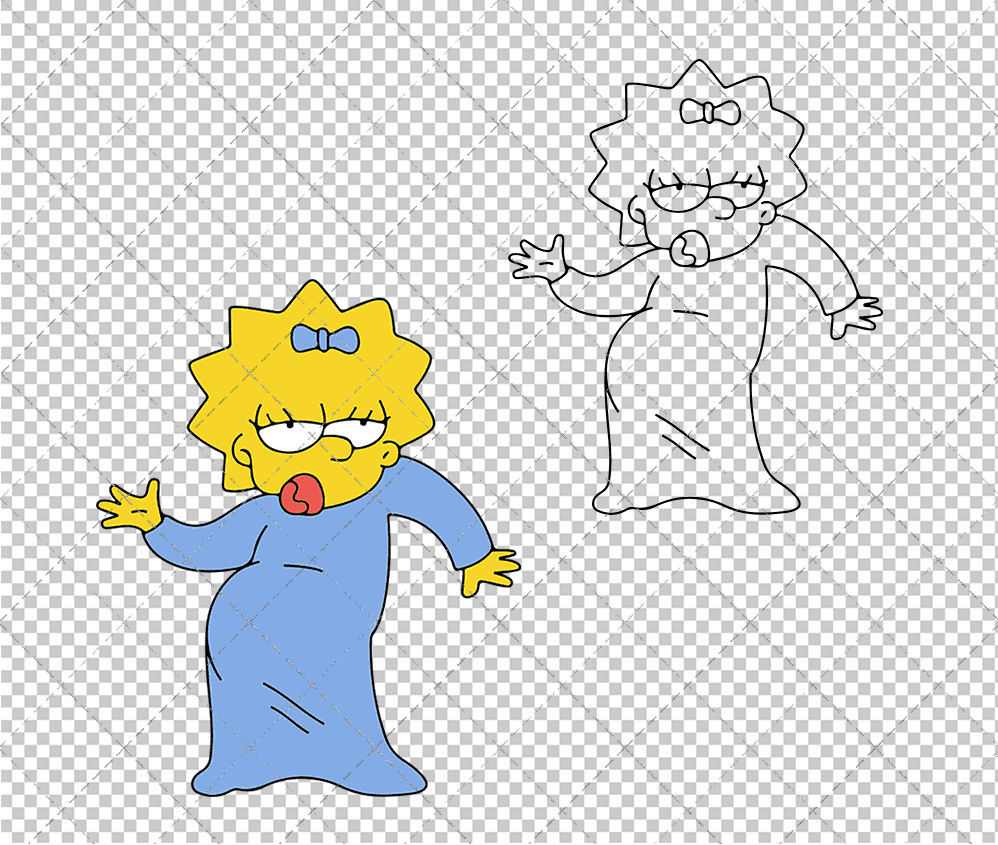 Maggie Simpson - The Simpsons 003, Svg, Dxf, Eps, Png - SvgShopArt