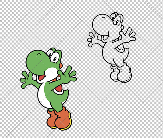 Yoshi - Super Mario Bros, Svg, Dxf, Eps, Png - SvgShopArt