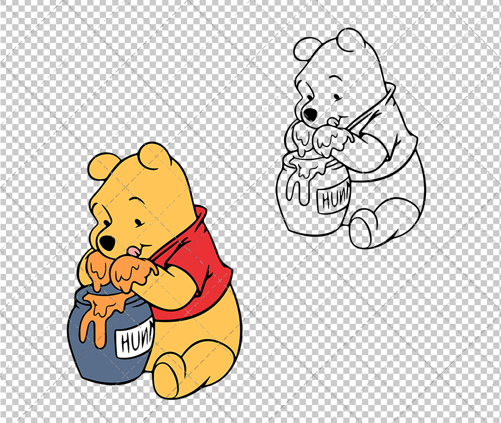 Winnie The Pooh 002, Svg, Dxf, Eps, Png - SvgShopArt