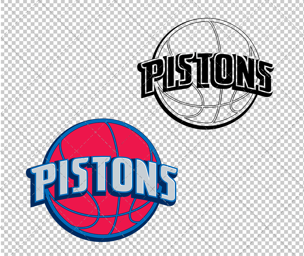 Detroit Pistons Alternate 2001 003, Svg, Dxf, Eps, Png - SvgShopArt