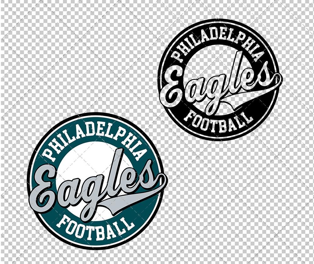 Philadelphia Eagles Circle 1996 003, Svg, Dxf, Eps, Png - SvgShopArt