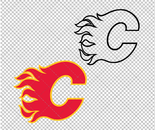 Calgary Flames Alternate 1980 002, Svg, Dxf, Eps, Png - SvgShopArt